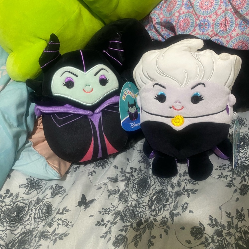 Disney Maleficent Squishmallow and Ursula Squishmallow bundle plush